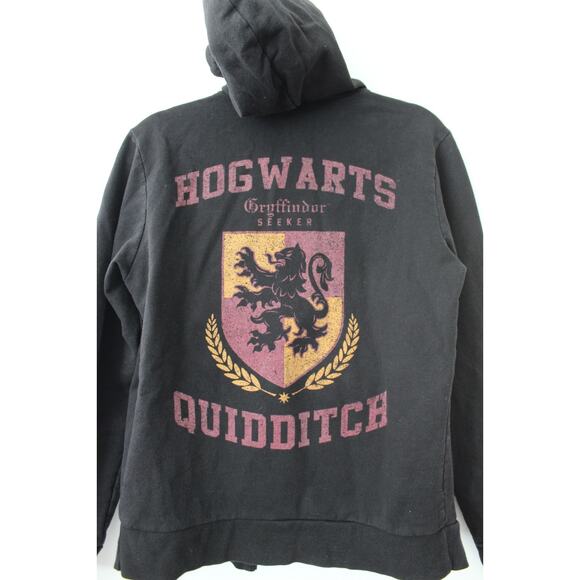 Harry Potter Womens Gryffindor Black Full Zip Front Hoodie Size Small Pre-Owned - Picture 8 of 8